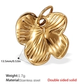 Double sided solid stainless steel clover leaf pendant in golden finish with fine texture - Plant Vein Leaf Style (PJ452G) / Gold