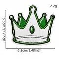 Green and white crown embroidery patch for clothing accessories, 6.3cm width - Crown Style (Green Series Patch 25#)
