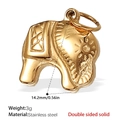 Golden stainless steel elephant pendant with double sided solid design and 14.2mm size - Polished Elephant Style (PJ455G) / Gold