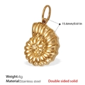 Golden ammonite pendant made of solid stainless steel for DIY jewelry making - Ammonite Spiral Style (PJ458G) / Gold