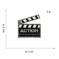 Embroidered black and white action movie clapperboard patch 6.1 x 6.2 cm for clothing - Clapperboard Style (Black and White Patch 1#)