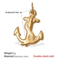 Golden double-sided solid stainless steel anchor pendant for DIY jewelry making - Anchor Shape Style (PJ460G) / Gold