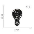 Macro detail of bulb embroidery patch showing 6.5x3.9cm size and 1.2g weight - Light Bulb Style (Black and White Patch 3#)