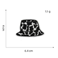Embroidered cow pattern bucket hat patch with dimensions 6.4cm by 4.0cm and weight 1.1g - Cow Pattern Hat Style (Black and White Patch 4#)