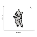 French Bulldog embroidered patch measuring 7.5cm by 4.1cm with black and white spots - French Bulldog Style (Black and White Patch 5#)