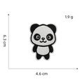 Detailed size view of cartoon panda embroidery patch showing 6.3cm height and 4.6cm width - Panda Style (Black and White Patch 10#)