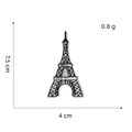 Eiffel Tower embroidered patch detail with dimensions 7.5cm by 4cm and light weight - Eiffel Tower Style (Black and White Patch 12#)