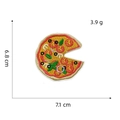 Makroaufnahme von besticktem Pizza-Aufnäher mit feinen Stichen und 7,1 cm Abmessungen - Pizza Patch 1# (Unvollständig Rund)