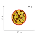 Pizza-Stickerei-Aufnäher für DIY-Kleidung kreative Reparatur 6,5x7cm Größe - Pizza Patch 3# (Rund mit Belag)