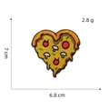 Creative heart-shaped pizza embroidery patch for DIY clothing accessories, 7cm size - Pizza Patch 7# (Heart Shape Full)