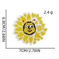 Detailed embroidery view of bee sunflower patch with size 7x6.8cm dimensions - Bee Combination Pattern (8#)