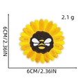 Embroidered bee and sunflower patch with detailed yellow petals for clothing decor - Bee Sunflower Detail (10#)