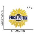 Sunflower shaped embroidered patch with text on a plain white background for clothing - Political Slogan Sunflower (13#)