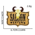 Western saloon style embroidered patch with bull skull design for hats and clothes - Western Saloon Shield Style (Western Cowboy Patch 2#)