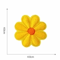 Yellow and orange daisy embroidery patch 4.0cm flower applique for hats and clothing - Yellow Orange Core Daisy