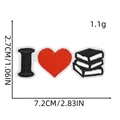 Toppa ricamata I Love Books con dimensioni 7,2x2,7 cm per amanti dei libri e fai da te - Amo i libri (Stile 4)