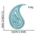 Detail van blauwe Paisley geborduurde patch met afmetingen van 13,1 cm hoog en 10 cm breed - Paisley Patch 3# / Cyaan Blauw