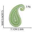 Groene paisley henna borduurwerk patch voor kleding decoratie van 12,8 cm bij 7,1 cm - Paisley Patch 1# / Groen