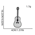 Detail view of cartoon guitar embroidery patch with precise dimensions 10.2x4cm and weight - Black and White Guitar (1#)
