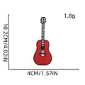 Embroidered red guitar iron-on patch for clothing decoration, size 10.2x4cm - Red Guitar (2#)