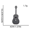 Detailed size specifications for cartoon guitar embroidery patch measuring 10.2cm in height - Dark Gray Guitar (4#)