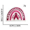 Pink ribbon breast cancer awareness embroidered patch with wings and leaf border decoration - Ribbon Patch 2# (Ribbon with Wings)