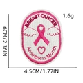 Pink ribbon breast cancer awareness embroidery patch with heart and month lettering - Ribbon Patch 4# (Oval Heart Ribbon)