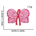 Detail showing pink gradient butterfly embroidery dimensions 6x4.4cm and 1.5g weight - Ribbon Patch 6# (Pink Gradient Butterfly)