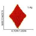 Detailed size specifications for red plush diamond poker patch with gold sequins - Red Diamond (1#)