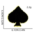 Parche de pica negro brillante con borde de lentejuelas doradas para ropa - Pica Negra (5#)