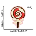 Embroidered lollipop patch with red spiral details and 4.5cm size dimensions shown - Bow Lollipop Shape (卡通爱心布贴4#)