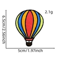 Detail view of colorful hot air balloon embroidery patch showing texture and 6.5cm size - Colorful Hot Air Balloon Shape (卡通爱心布贴10#)
