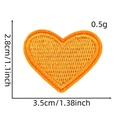Detail of orange heart embroidery patch with dimensions showing 2.8cm height and 3.5cm width - Orange Heart (卡通爱心布贴11#)