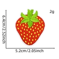 Detail showing red strawberry embroidered patch with exact 6.4cm by 5.2cm dimensions - Standard Strawberry