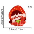 Embroidered strawberry snail girl patch for clothing accessories with dimensions - Strawberry Girl