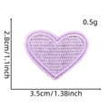 Detail view showing a light purple heart embroidery patch with size 3.5cm x 2.8cm - Light Purple Heart (卡通爱心布贴16#)