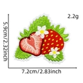Detailed size chart of strawberry embroidery patch measuring 7.2cm by 5.9cm in size - Strawberry Flower Combo
