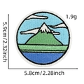Detailed size chart showing 5.9cm height of the mountain scenery embroidered patch - Landscape Patch 10#