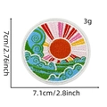 Outdoor sunrise landscape embroidery patch with sunset waves for travel clothing decor - Landscape Patch 16#