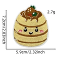 Cute pudding embroidery patch with cartoon face for DIY clothing and luggage decor - Pudding (Hamburger Ice Cream Patch 3#)