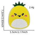 Detailed view of pineapple embroidery patch with dimensions 7.2x5.5cm and cute cartoon face - Pineapple (Hamburger Ice Cream Patch 5#)