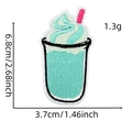 Detail view showing embroidered ice cream patch texture with height and width dimensions - Milkshake Ice Cream (Hamburger Ice Cream Patch 8#)