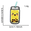 Cute embroidered bubble tea patch for clothing and bags with size measurements - Milk Tea Cup (Hamburger Ice Cream Patch 9#)