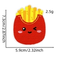 Detailed size view of cartoon fries embroidered patch with dimensions 7.3cm by 5.9cm - French Fries (Hamburger Ice Cream Patch 11#)