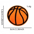 Orange basketball embroidered patch with iron-on heat adhesive for clothing decor - Basketball Style / 1.4g (5.8cm x 6cm)