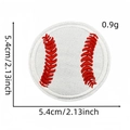 Detail showing baseball embroidered patch dimensions of 5.4cm and lightweight 0.9g texture - Baseball Style / 0.9g (5.4cm)