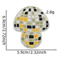 Disco ball mushroom embroidery patch with glitter thread and gold border fruit design - Mushroom Style (Glitter Checkerboard 1#)
