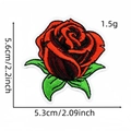 Dettaglio della toppa punk rosa rossa con dimensioni 5,6 cm x 5,3 cm per decorazioni - Stile rosa (AZ24113C2-4-2)