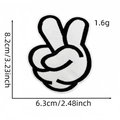 Écusson thermocollant geste de victoire, applique brodée 8,2x6,3cm pour vêtements - 1.6g (8.2cm x 6.3cm)