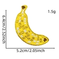 Toppa ricamata a banana con bordo dorato glitterato, dimensioni 6.4x5.2cm per vestiti - Stile Banana (Scacchiera Glitter 7#)